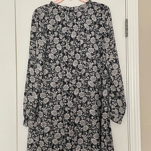 Loft Long Sleeve Navy and White Floral Dress - Picture 3 of 3